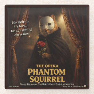 Opern-Phantom-Eichhörnchen-Parodie Glasuntersetzer