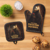 Opern-Phantom-Eichhörnchen-Parodie Ofenhandschuh & Topflappen-Set (Oben Unten)