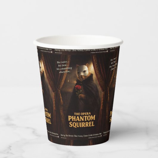 Opern-Phantom-Eichhörnchen-Parodie Pappbecher (Vorderseite)