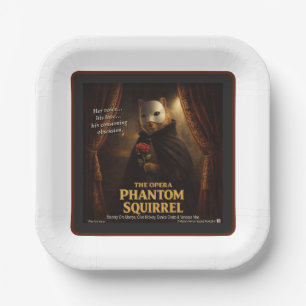 Opern-Phantom-Eichhörnchen-Parodie Pappteller