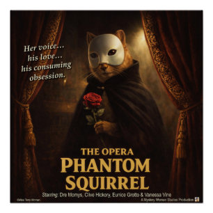 Opern-Phantom-Eichhörnchen-Parodie Poster