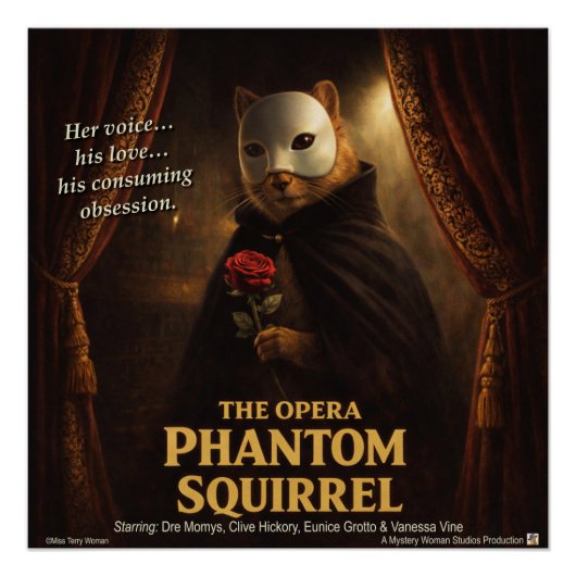 Opern-Phantom-Eichhörnchen-Parodie Poster (Vorderseite)