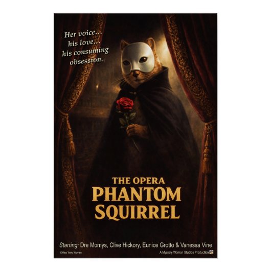 Opern-Phantom-Eichhörnchen-Parodie Poster (Vorderseite)
