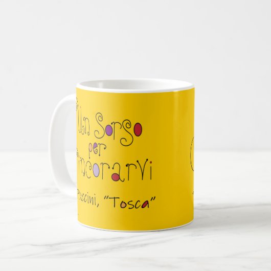 Operngeschenk Tosca Puccini Italienisch / Englisch Kaffeetasse (Vorderseite Links)