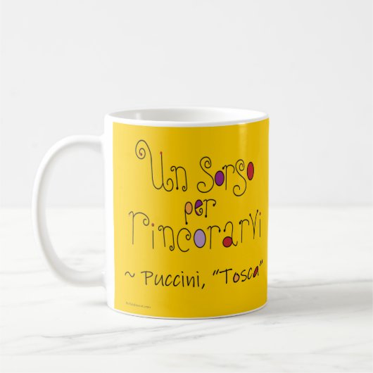 Operngeschenk Tosca Puccini Italienisch / Englisch Kaffeetasse (Links)