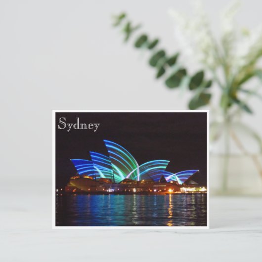 Opernhaus Blaustreifen Postkarte (Stehend Vorderseite)