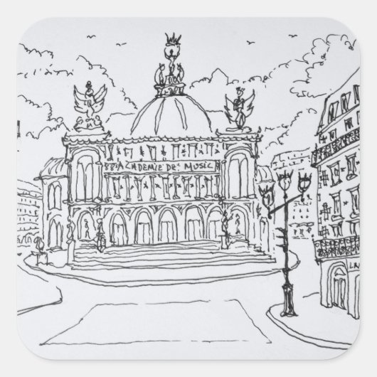 Opernhaus Palais Garnier | Paris, Frankreich Quadratischer Aufkleber (Vorderseite)