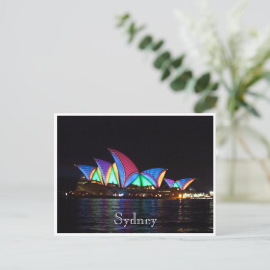 Opernhaus-Sydney-Lichter Postkarte (Stehend Vorderseite)