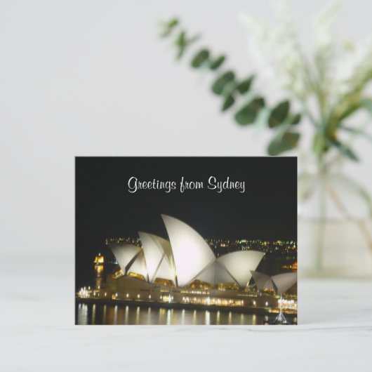 Opernhausnachtssegel Postkarte (Stehend Vorderseite)