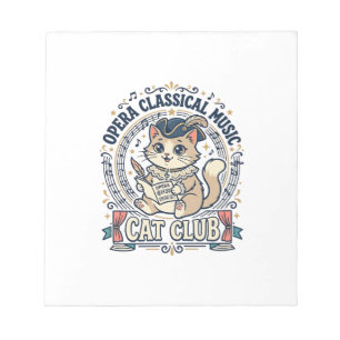 Opernklassik Musik Katze Niedliche Katze T-Shirt-D Notizblock
