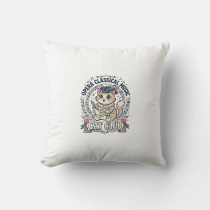 Opernklassik Musik Katze Süße Katze T-Shirt Design Kissen