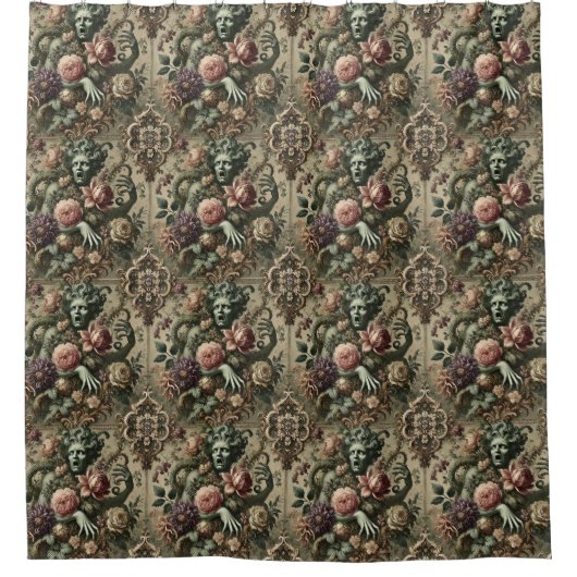 Opernopulenz - gotische florale Grotesque Duschvorhang (Vorderseite)