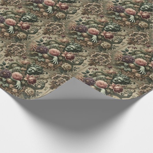 Opernopulenz - gotisches Blumenbarock Geschenkpapier (Ecke)