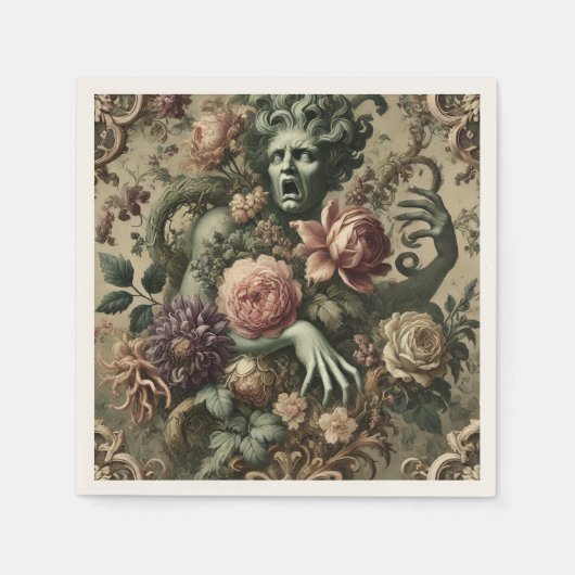 Opernopulenz - gotisches Blumenbarock Serviette (Vorderseite)