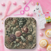 Opernopulenz - gotisches, florales Barockkissen Pappteller (Party)