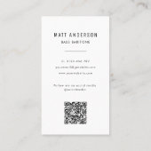 Opernsänger Modernes Foto QR Code Black&White Visitenkarte (Rückseite)