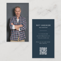 Opernsänger Modernes Foto QR Code Navy Blue