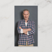 Opernsänger Modernes Foto QR Code Navy Blue Visitenkarte (Vorderseite)