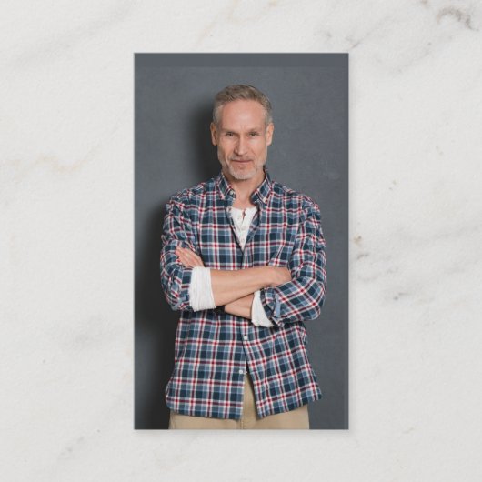 Opernsänger Modernes Foto QR Code Navy Blue Visitenkarte (Vorderseite)