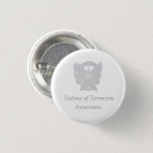 Opfer des Terrorismus Bewusstsein des Weißen Ribbo Button (Vorne & Hinten)