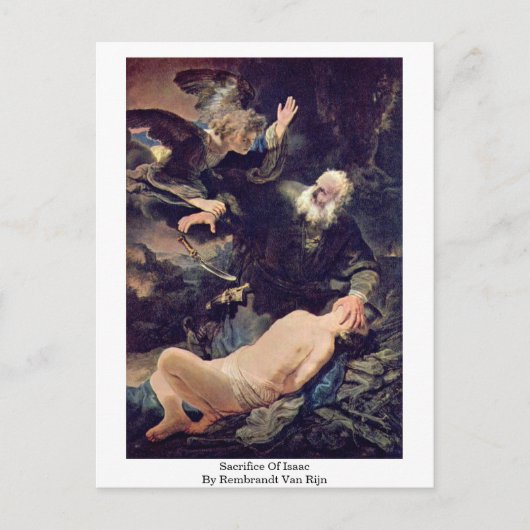 Opfer von Isaac durch Rembrandt Van Rijn Postkarte (Vorderseite)
