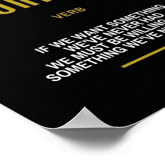 Opfern eines inspirierenden Zitats zum Erfolg Poster (Ecke)