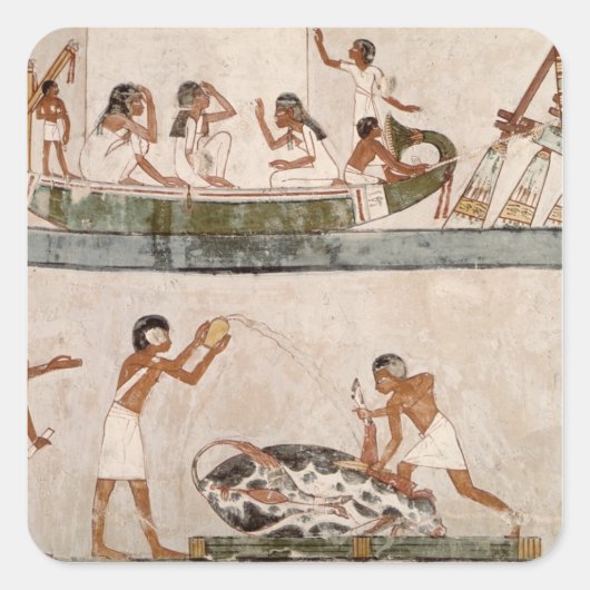 Opflege und Reinigung eines Stiers Quadratischer Aufkleber (Vorderseite)