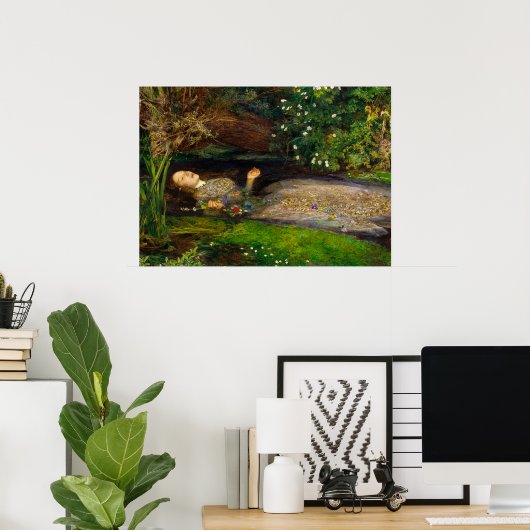 Ophelia, 1851 von John Everett Millais Poster (Heimbüro)