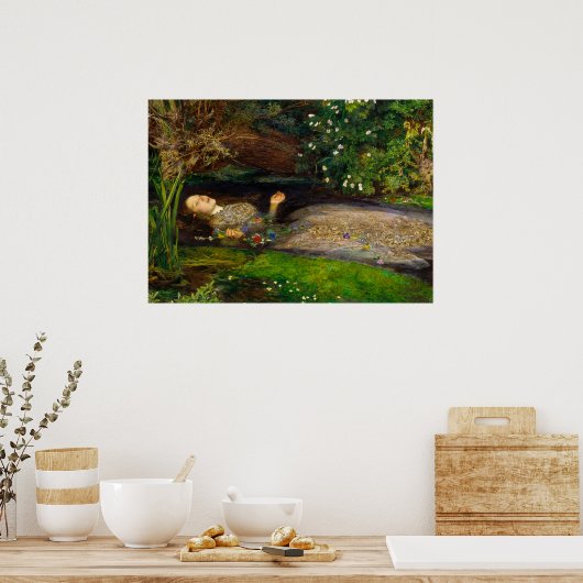 Ophelia, 1851 von John Everett Millais Poster (Küche)