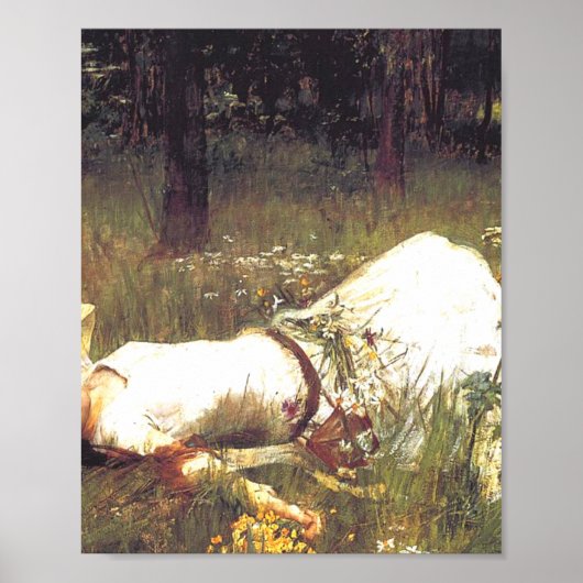 Ophelia 1889 von John William Waterhouse Poster (Vorne)