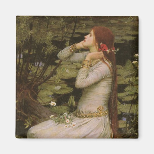 Ophelia am Teich von John William Waterhouse Magnet (Vorne)