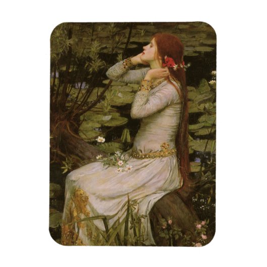 Ophelia am Teich von John William Waterhouse Magnet (Vertikal)