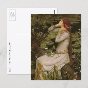 Ophelia am Teich von John William Waterhouse Postkarte