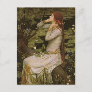 Ophelia am Teich von John William Waterhouse Postkarte