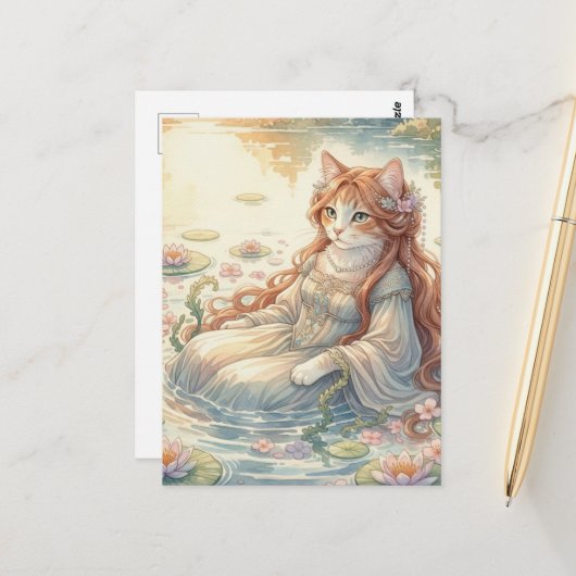 Ophelia as a Cat Postkarte (Vorderseite/Rückseite Beispiel)