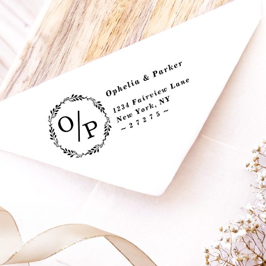 Ophelia Circle Wedding Monogram Return Addons Permastempel