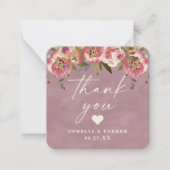 Ophelia Cotattcore Dusty Pink Floral Vielen Dank Mitteilungskarte (Vorderseite)