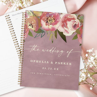 Ophelia Cottagecore Dusty Pink Floral Wedding Planer