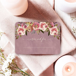 Ophelia Cottagecore Dusty Pink Floral Wedding Platzkarte