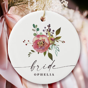 Ophelia Cottagecore Staubrosa Florale Braut Keramik Ornament
