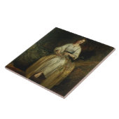 Ophelia, die ihre Girlanden, 1842 (Öl, spinnt auf Fliese (Seite)