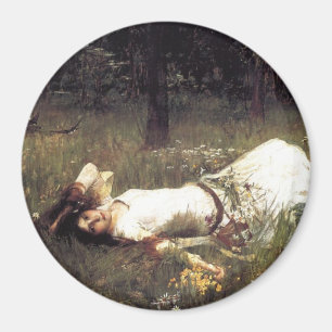 Ophelia, die in der Wiese liegt Magnet