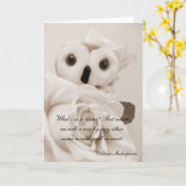 Ophelia - die romantische Eule Karte (Gelbe Blume)