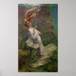 Ophelia Drowning, 1895 Poster