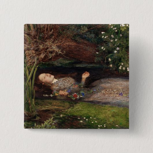 Ophelia durch John Everett Millais Button (Vorderseite)