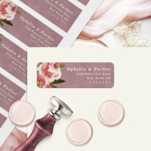 Ophelia Floral Dusty Pink Wedding Rücksendeadresse