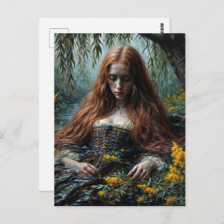 Ophelia Half-Submerged Original Art Postkarte