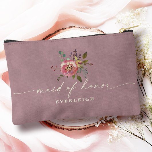 Ophelia Hütte Dusty Pink Floral Trauzeugin Zubehörtasche