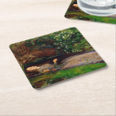 Ophelia, John Everett Millais, 1851-1852 Rechteckiger Pappuntersetzer (angewinkelt)