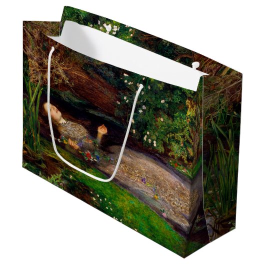 Ophelia, John Everett Millais Große Geschenktüte (Vorderseite Schrägansicht)